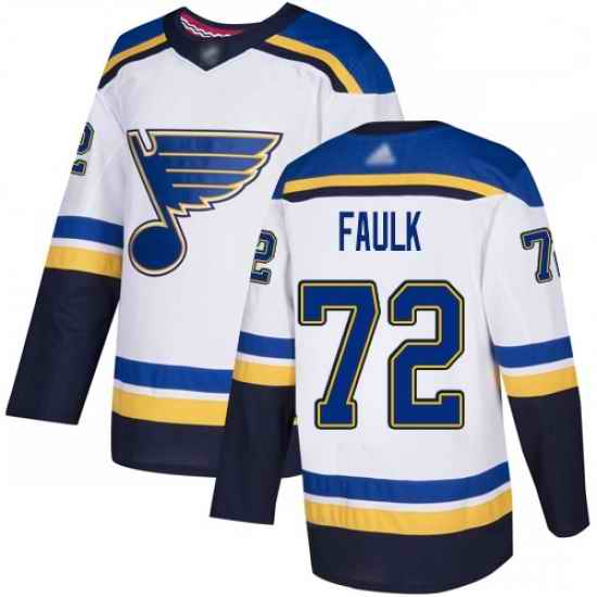 Blues #72 Justin Faulk White Road Authentic Stitched Hockey Jersey->st.louis blues->NHL Jersey