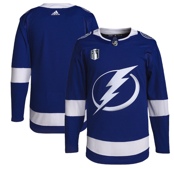 Men's Tampa Bay Lightning Blank 2022 Blue Stanley Cup Final Patch Stitched Jersey->tampa bay lightning->NHL Jersey