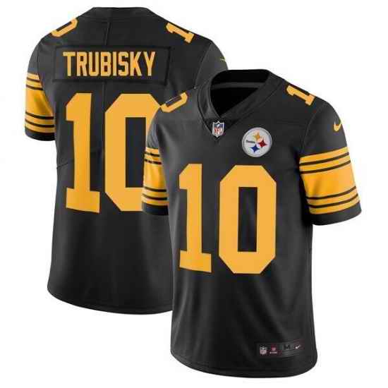 Youth Pittsburgh Steelers #10 Mitchell Trubisky Black Color Rush Limited Stitched Jersey->women nfl jersey->Women Jersey