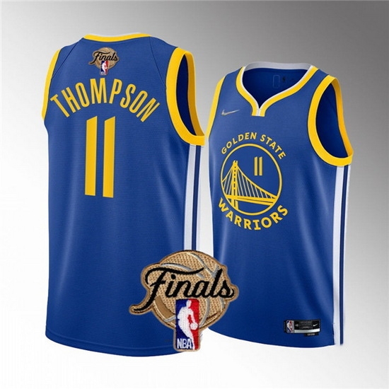 Youth Golden State Warriors #11 Klay Thompson 2022 Blue NBA Finals Stitched Jersey->youth nba jersey->Youth Jersey