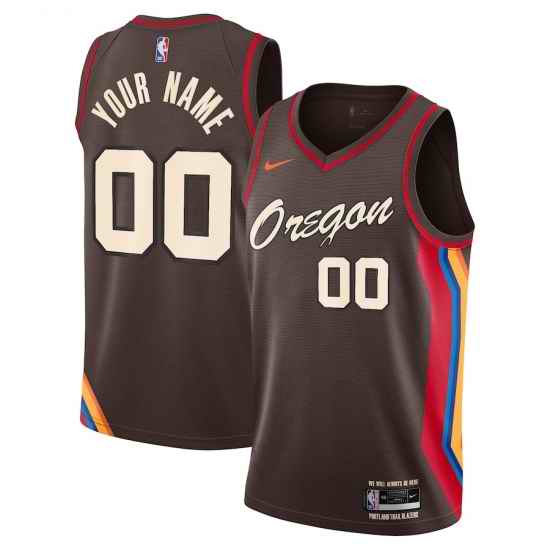 Men Women Youth Toddler Portland Blazers Brown Custom Nike NBA Stitched Jersey->customized nba jersey->Custom Jersey
