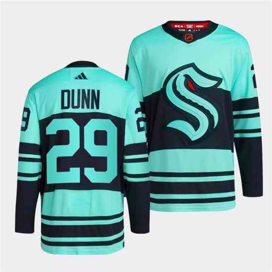 Men Seattle Kraken 29 Vince Dunn Ice Blue 2022 #23 Reverse Retro Stitched Jersey->seattle kraken->NHL Jersey
