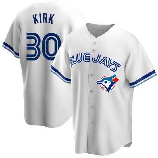 Men Nike Toronto Blue Jays #30 Alejandro Kirk White Home Stitched Cool Base Player Jersey->toronto blue jays->MLB Jersey