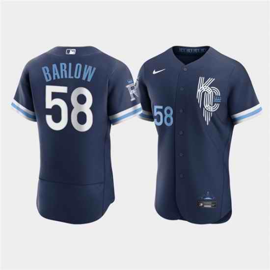Men Kansas City Royals #58 Scott Barlow 2022 Navy City Connect Flex Base Stitched MLB jersey->kansas city royals->MLB Jersey