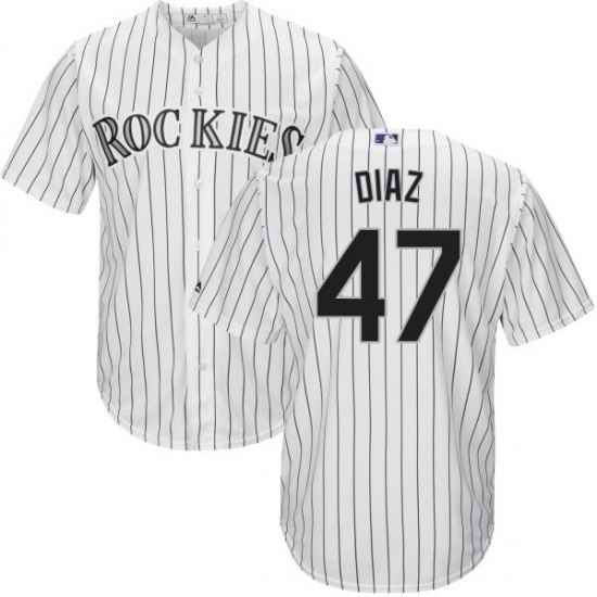Men Nike Colorado Rockies #47 Jairo Diaz White Flex Base MLB Jersey->youth mlb jersey->Youth Jersey