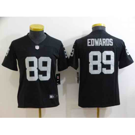 Women Las Vegas Raiders #89 Bryan Edwards Black Team Color Vapor Untouchable Limited Jersey->youth nfl jersey->Youth Jersey
