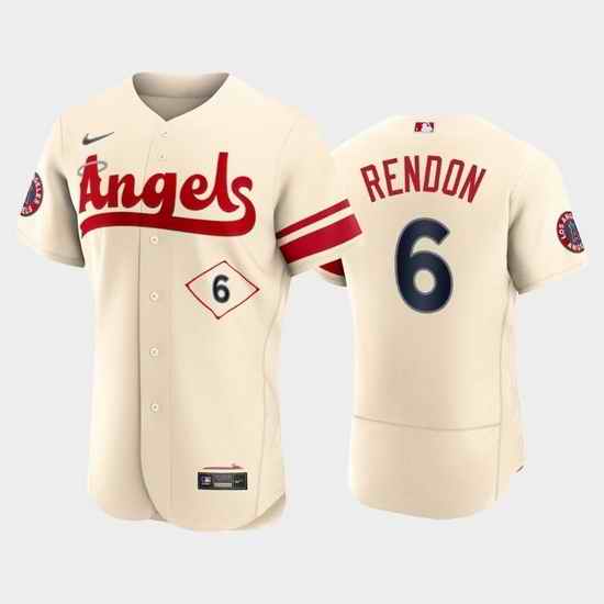 Men Los Angeles Angels #6 Anthony Rendon 2022 Cream City Connect Flex Base Stitched Jerseys->houston astros->MLB Jersey