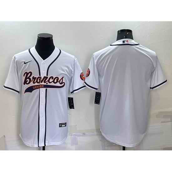 Men Denver Broncos Blank White Cool Base Stitched Baseball Jersey->detroit lions->NFL Jersey