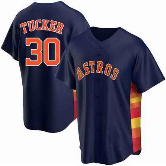 Men Houston Astros #30 Kyle Tucker Men Nike Navy Blue Alternate 2020 Flex Base Team MLB Jersey->cincinnati reds->MLB Jersey