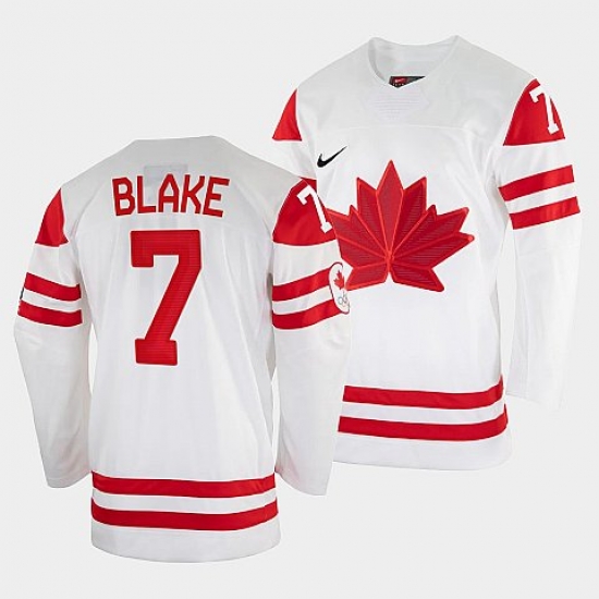 Men's Rob Blake Canada Hockey White 2022 Winter Olympic #7 Salt Lake City Jersey->2022 canada winter olympic->NHL Jersey
