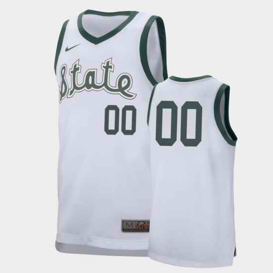 Michigan State Spartans Custom White Retro Performance College Basketball Jersey->->Custom Jersey