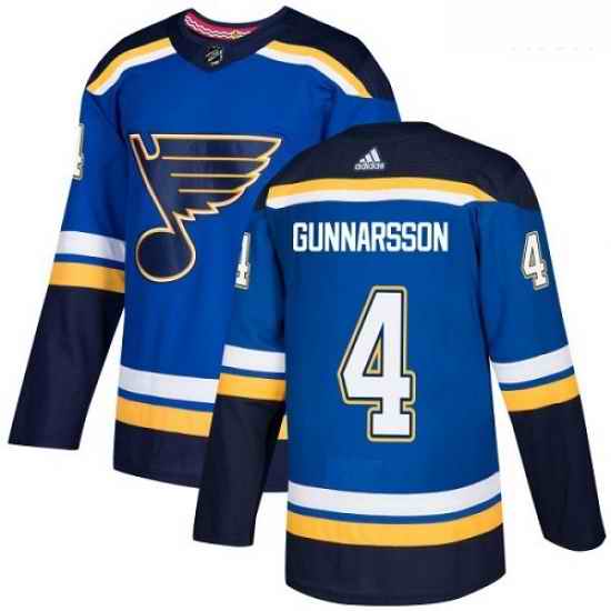 Blues #4 Carl Gunnarsson Blue Adidas Jersey->st.louis blues->NHL Jersey