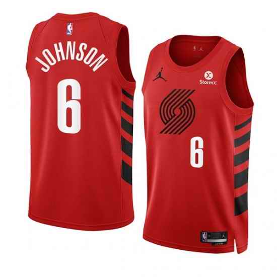 Men Portland Trail Blazers #6 Keon Johnson 2022 23 Red Statement Edition Swingman Stitched Basketball Jersey->portland trail blazers->NBA Jersey