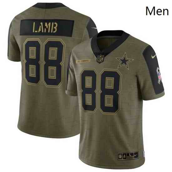 Men's Dallas Cowboys CeeDee Lamb Nike Olive 2021 Salute To Service Limited Player Jersey->dallas cowboys->NFL Jersey