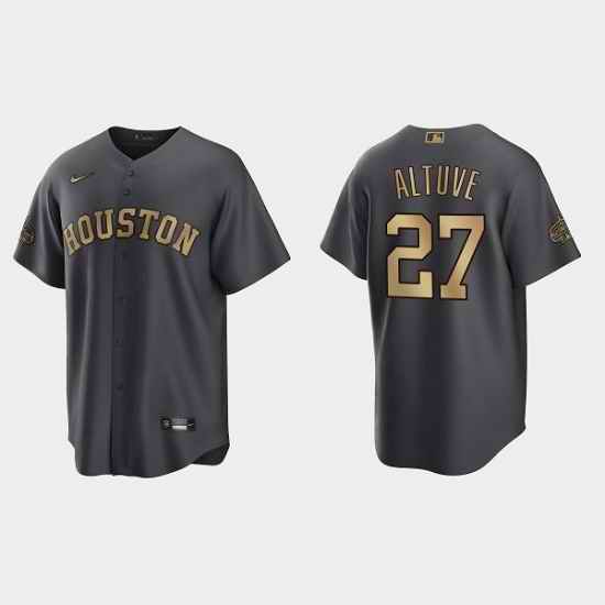 Men's Houston Astros #27 Jose Altuve Charcoal 2022 All-Star Cool Base Stitched Baseball Jersey->2022 all star->MLB Jersey