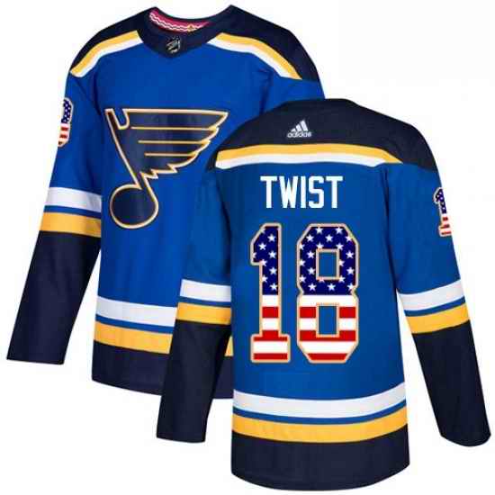 Mens Adidas St Louis Blues #18 Tony Twist Authentic Blue USA Flag Fashion NHL Jersey->st.louis blues->NHL Jersey