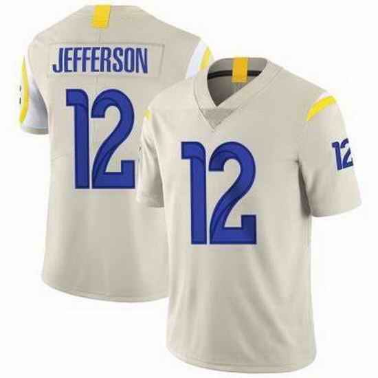 Youth Los Angeles Rams #12 Van Jefferson Bone Stitched Football Limited Jersey->youth nfl jersey->Youth Jersey