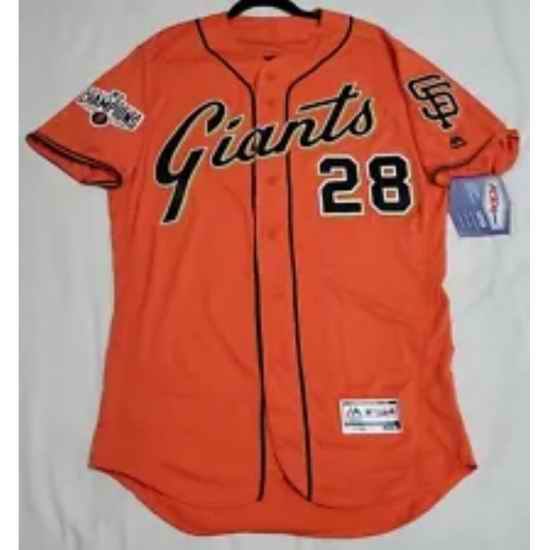 Men 2014 World Series San Fran giants buster Posey Orange Jersey->san francisco giants->MLB Jersey