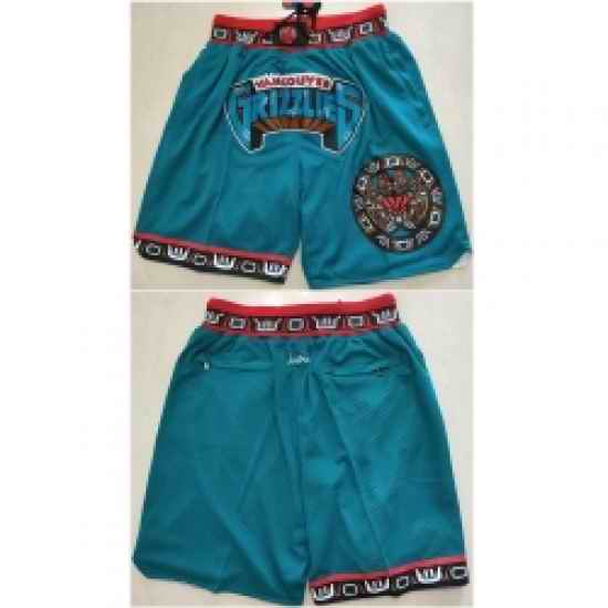 Men Memphis Grizzlies Teal Shorts Run Small