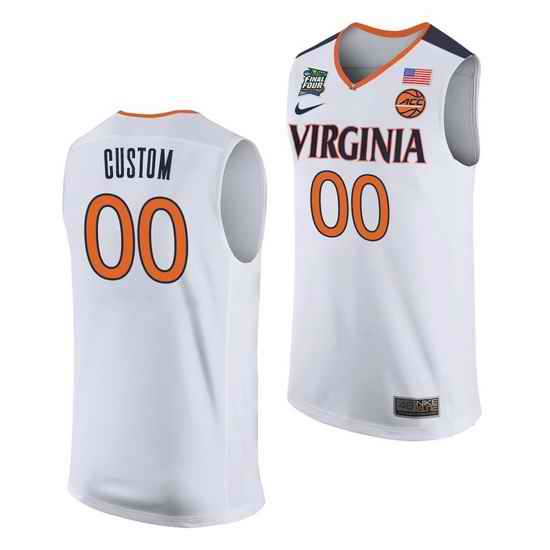 Virginia Cavaliers Custom White Away Men'S Jersey->->Custom Jersey