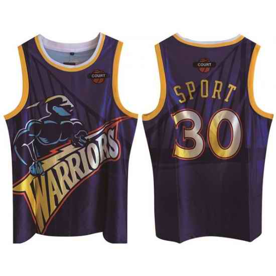 Men Golden State Warriors #30 Stephen Curry Purple Print Basketball Jerse->golden state warriors->NBA Jersey
