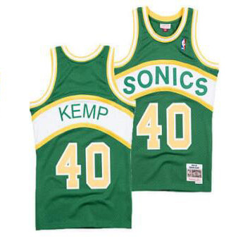 Men's Oklahoma City Thunder #40 Shawn Kemp Green Throwback SuperSonics Stitched Jersey->orlando magic->NBA Jersey