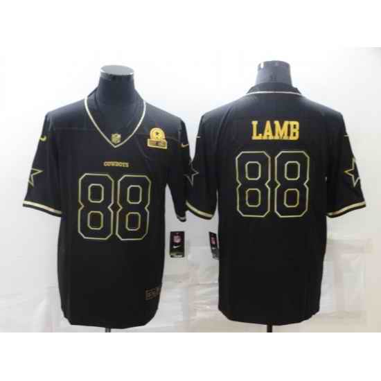 Men Dallas Cowboys #88 CeeDee Lamb Black Golden Edition Limited Stitched Jersey->dallas cowboys->NFL Jersey