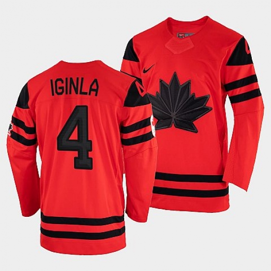 Men's Canada Hockey Jarome Iginla Red 2022 Winter Olympic Gold #4 Winner Jersey->2022 canada winter olympic->NHL Jersey