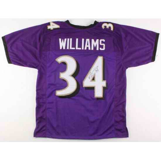 Men Baltimore Ravens Ricky Williams #34 Throwback Stitched Jersey Purple->san francisco 49ers->NFL Jersey
