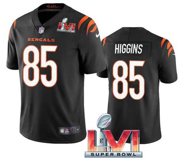 Nike Bengals #85 Tee Higgins Black 2022 Super Bowl LVI Vapor Limited Jersey->cincinnati bengals->NFL Jersey