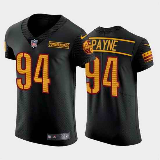 Men Washington Commanders #94 Da 27ron Payne Black Elite Stitched jersey->washington commanders->NFL Jersey