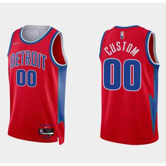 Men Women Youth Toddler Detroit Pistons Active Player Custom 75th Anniversary Red Stitched Jersey->customized nba jersey->Custom Jersey