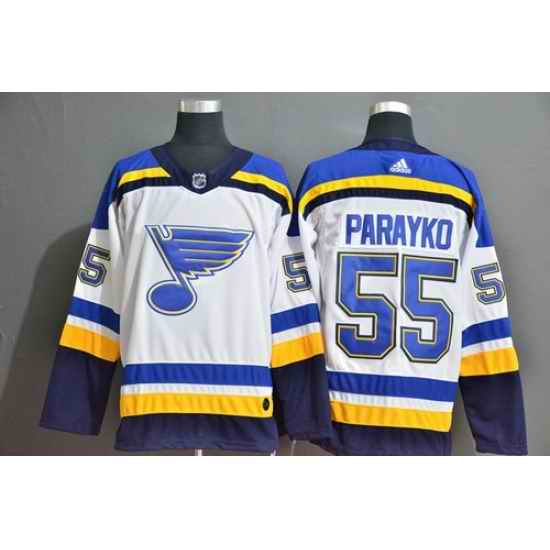 Blues #55 Colton Parayko White Adidas Jersey->st.louis blues->NHL Jersey