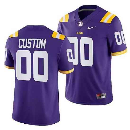 Lsu Tigers Custom Purple College Football Men Jersey->->Custom Jersey