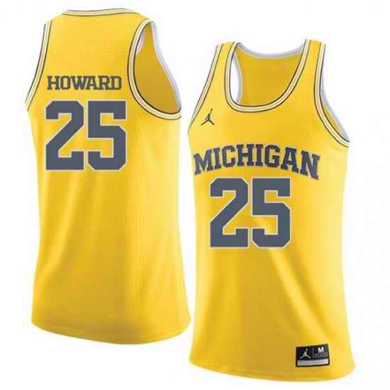 Men Michigan Wolverines Juwan Howard #25 Yellow Stitched NCAA Jersey->youth nfl jersey->Youth Jersey