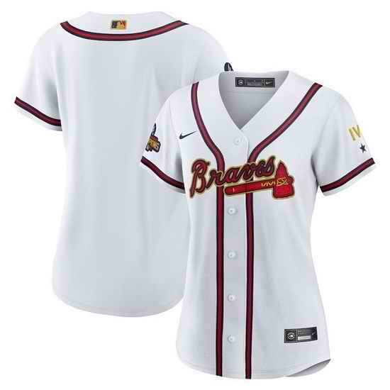Women Atlanta Braves Blank White Cool Base Stitched Jersey->women mlb jersey->Women Jersey