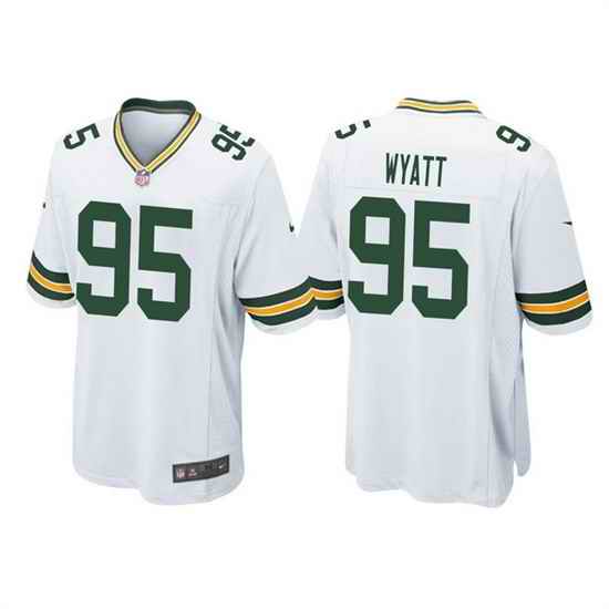 Men Green Bay Packers #95 Devonte Wyatt White Stitched Football Jersey->houston texans->NFL Jersey