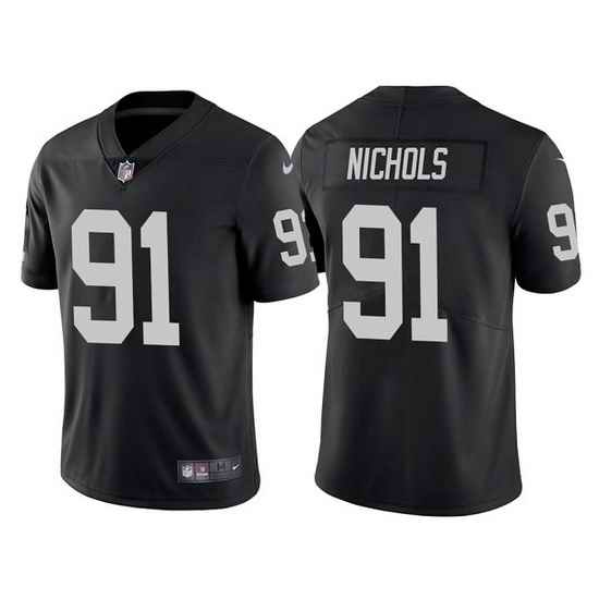 Men Las Vegas Raiders #91 Bilal Nichols Black Vapor Limited Stitched Jersey->los angeles rams->NFL Jersey
