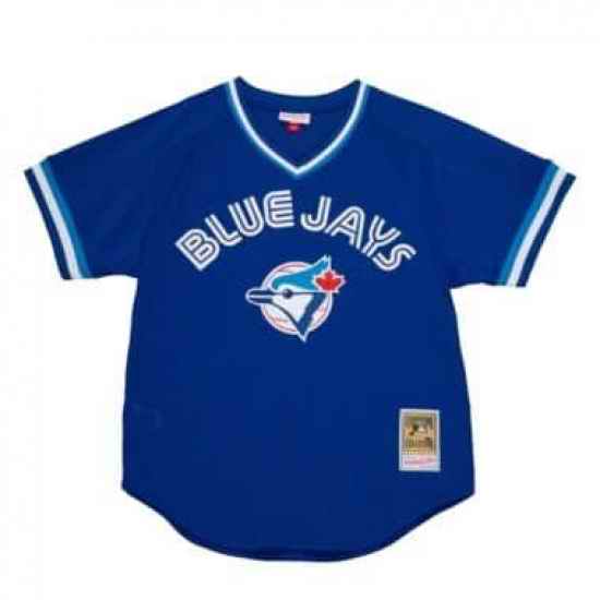 Men Toronto Blue Jays Blue Mitchell Ness Blank Jersey->youth nfl jersey->Youth Jersey