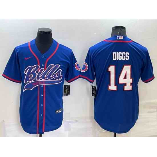 Men Buffalo Bills #14 Stefon Diggs Royal Cool Base Stitched Baseball Jersey