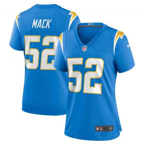 Women Los Angeles Chargers Khalil Mack #52 Powder Blue Vapor Limited Jersey->women nfl jersey->Women Jersey