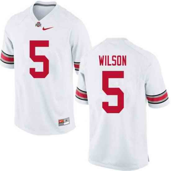 Men's Nike Ohio State Buckeyes Garrett Wilson #5 White College Football Jersey->ohio state buckeyes->NCAA Jersey