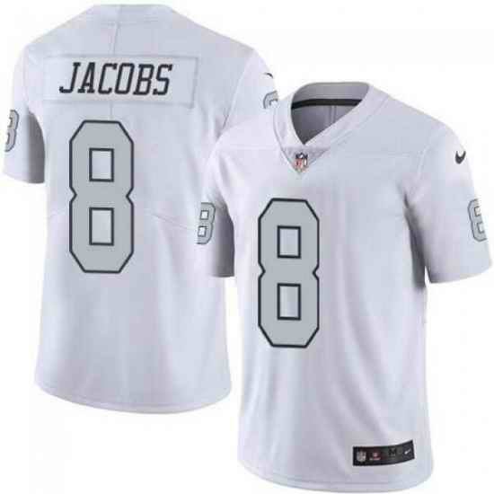 Men's Las Vegas Raiders #8 Josh Jacobs White Color Rush Limited Stitched Jersey->las vegas raiders->NFL Jersey