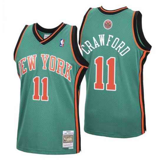Men New York Knicks #11 Jamal Crawford 2006 07 Green Swingman Stitched Jersey->new york knicks->NBA Jersey