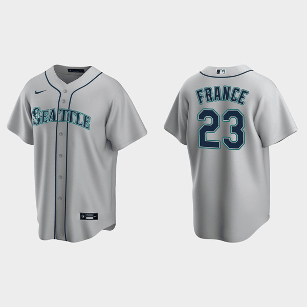 Men's Seattle Mariners #23 Ty France Gray Cool Base Stitched jersey->seattle mariners->MLB Jersey