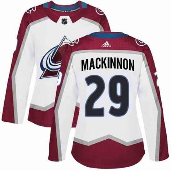 Women's Nathan MacKinnon #29 Colorado Avalanche White Away Jersey->youth nhl jersey->Youth Jersey