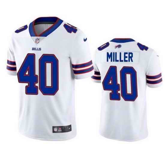 Men Buffalo Bills #40 Von Miller White Vapor Untouchable Limited Stitched jersey->buffalo bills->NFL Jersey
