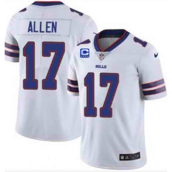 Men's Buffalo Bills 2022 #17 Josh Allen White With 4-star C Patch Vapor Untouchable Limited Stitched Jersey->buffalo bills->NFL Jersey