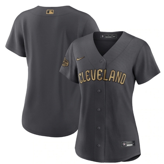 Women Cleveland Guardians Blank 2022 All Star Charcoal Stitched Baseball Jersey->2022 all star->MLB Jersey