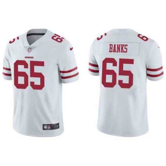 Nike San Francisco 49ers #65 Aaron Banks White Vapor Untouchable Limited Jersey->new england patriots->NFL Jersey